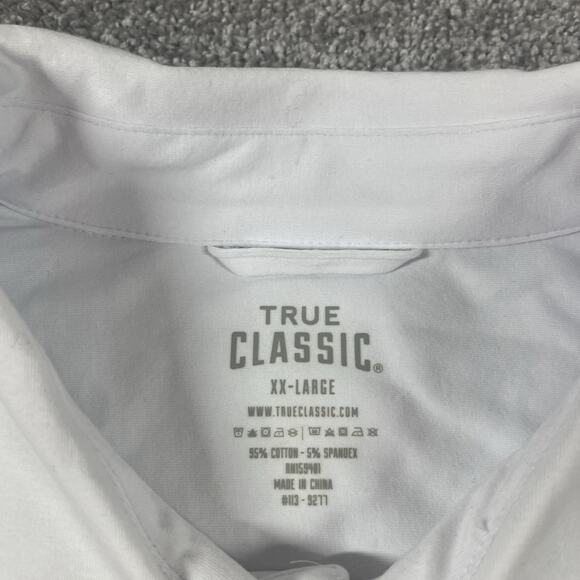 True Classic Dress Shirt Mens XXL Soft Stretch Button Up Cotton Spandex Workwear - Picture 3 of 11